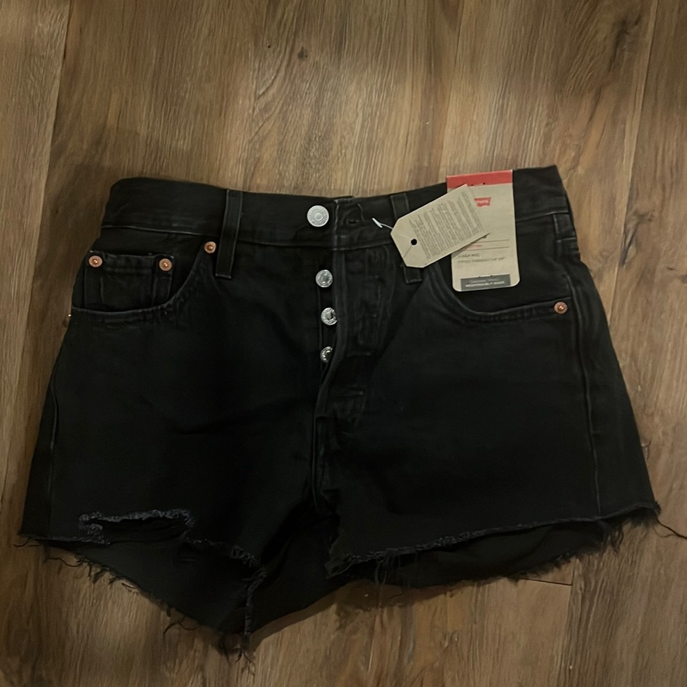 Levi black jean shorts